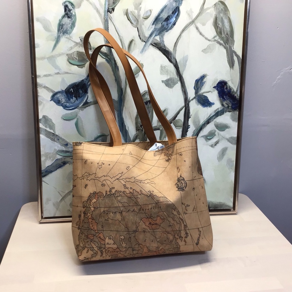 World Map Tote Bag Shoulder Purse Carry On